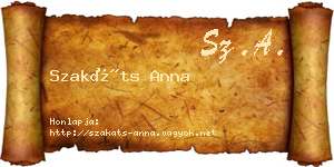 Szakáts Anna névjegykártya