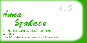 anna szakats business card